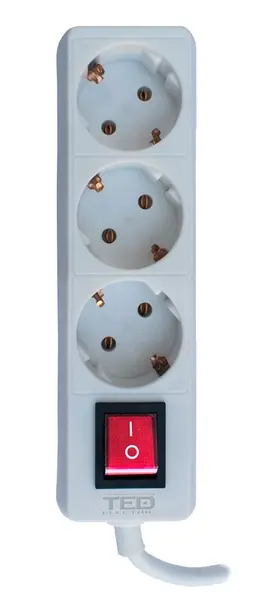 Prelungitor TED Electric 3 metri cu 3 Schuko, Cablu 3x 1.5mm, Culoare Alb, Putere 3680W 16A, A0114215, TED003867