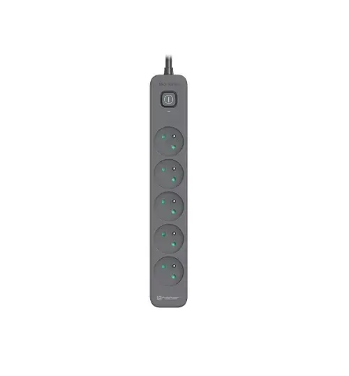 Prelungitor Tracer Power Line+, 5 prize, 5 m (Negru)