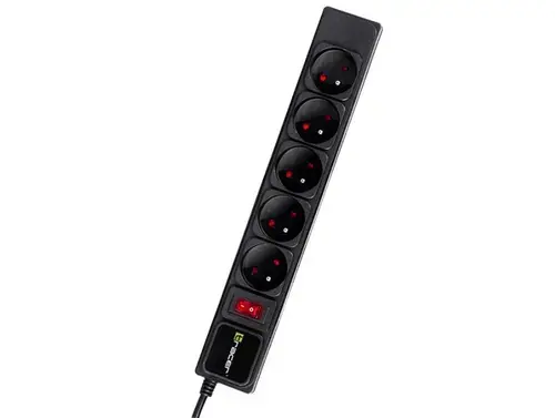 Prelungitor Tracer PowerGear, 1.5m, 5 prize (Negru)