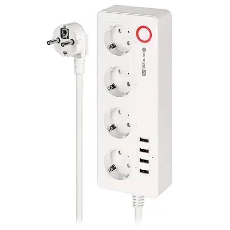 Prelungitor wifi inteligent Kruger&Matz Connect P6 cu aplicatie Tuya, 4 Prize