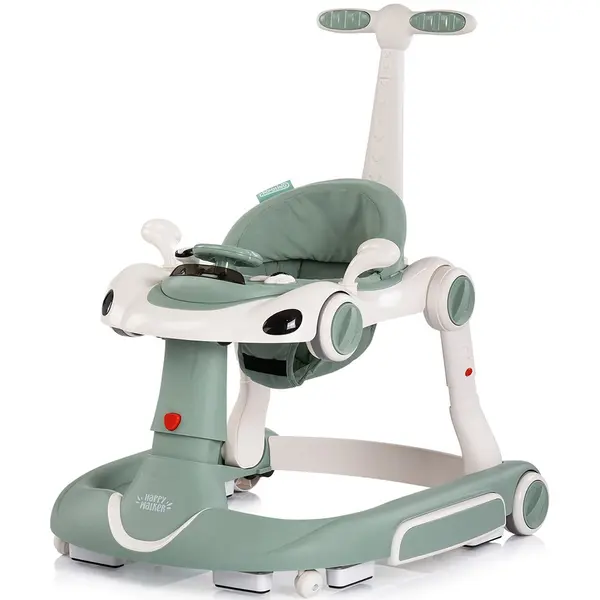 Premergator 5 in 1 pentru copii Chipolino Happy Walker Basil cu sezut ajustabil pe inaltime, maner parental detasabil, panou muzical