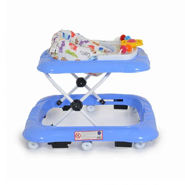 Premergator copii Moni Jungle Blue pliabil compact,cu panou interactiv muzical,spatar inalt,husa detasabila,inaltime reglabila