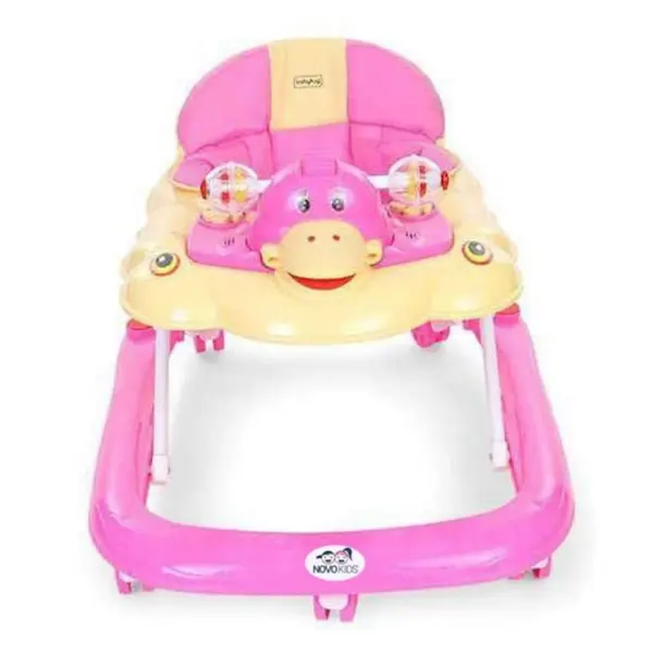 Premergator pentru copii Novokids Duckey Roz cu melodii, reglabil in 3 trepte, pliabil