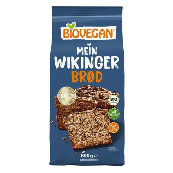 Premix Bio pentru Paine fara Gluten, Wikinger Brod, Biovegan, 600 g