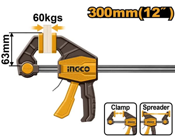 Presa Fixare Rapida Tip F 63x300mm INGCO HQBC01602