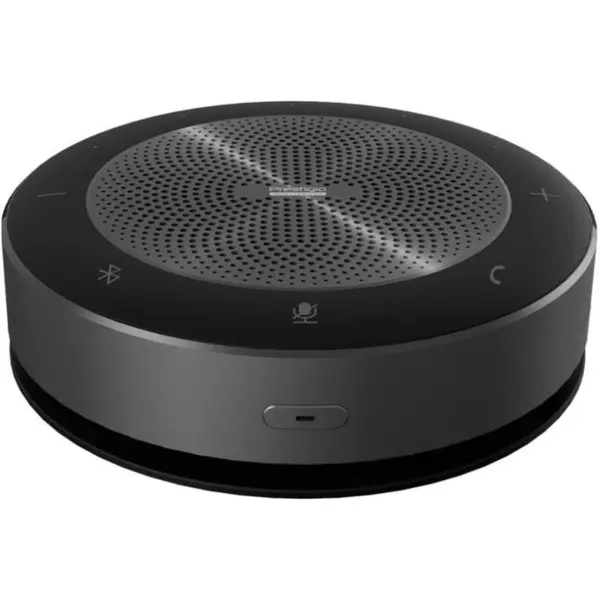 Prestigio Difuzor video Prestigio Solutions AlphaPVCSN0M601 , 5W, 6 microfoane, 5m (raza), incarcare wireless, conexiune prin USB Type-C, AUX sau BT4.2+EDR, Negru