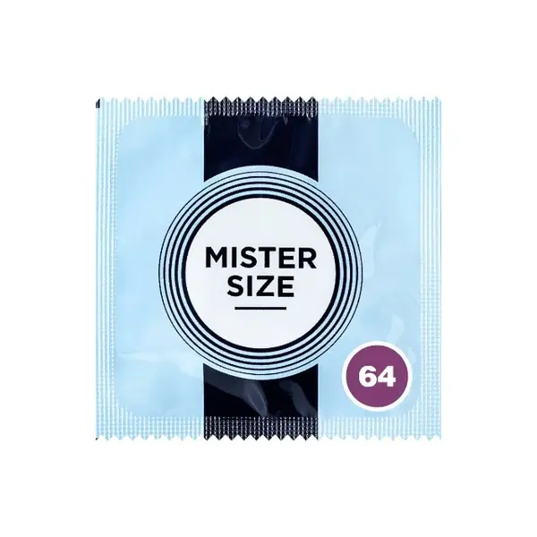 Prezervativ ultra-subțire MISTER SIZE 64, lubrifiat și rezistent, diametru 64 mm, 1 bucată