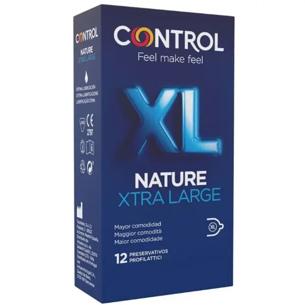 Prezervative Control – Adapta Nature XL, pentru confort sporit și dimensiuni mari, 12 bucăți