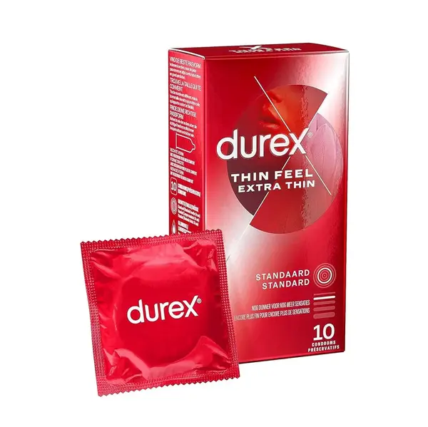 Prezervative Durex - Thin Feel extra thin, ultra subtiri, 54 mm, 1 cutie x 10 buc