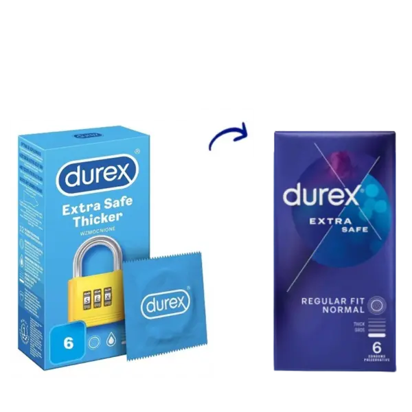 Prezervative Extra Safe, 6 bucati, Durex