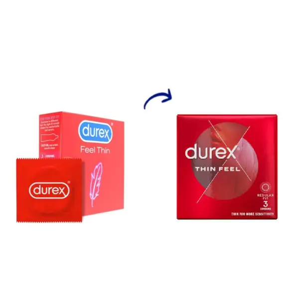 Prezervative Feel Thin, 3 bucati, Durex