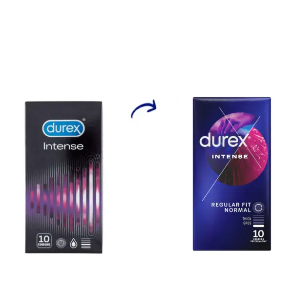 Prezervative Intense Orgasmic, 10 bucati, Durex