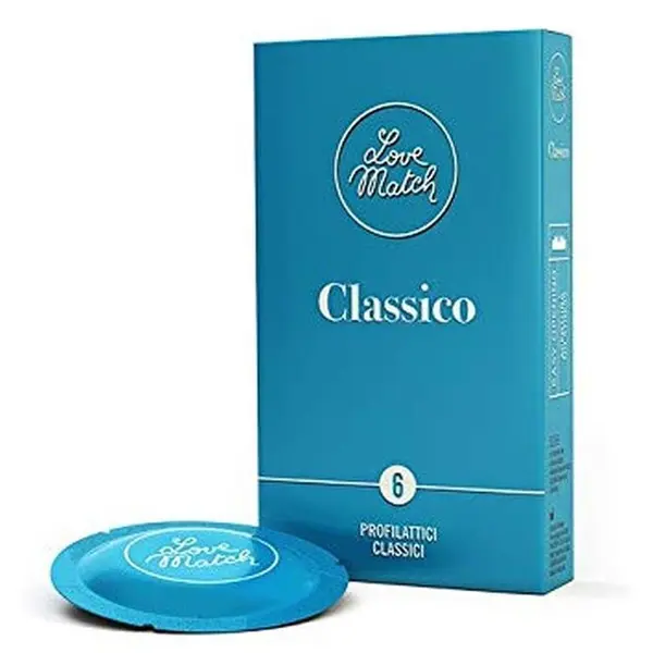 Prezervative Love Match - Classico, din latex, transparente și lubrifiate, 6 buc