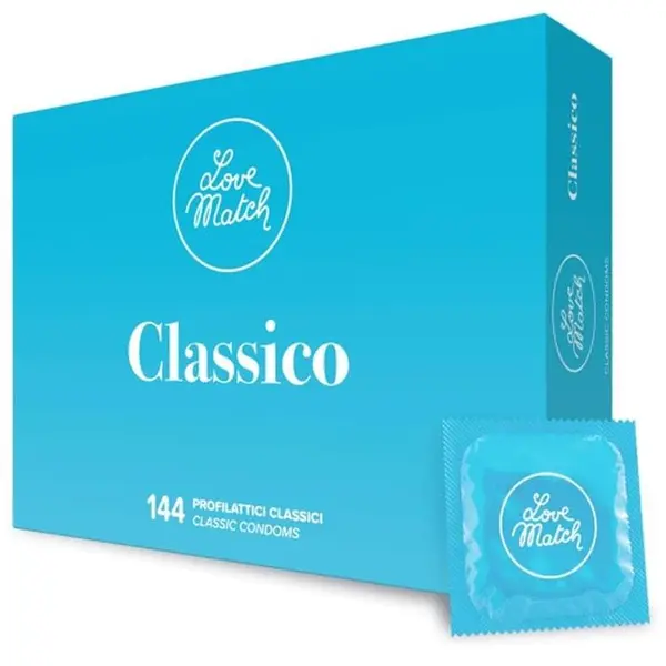 Prezervative Love Match - Classico, din latex, transparente și lubrifiate, 144 buc