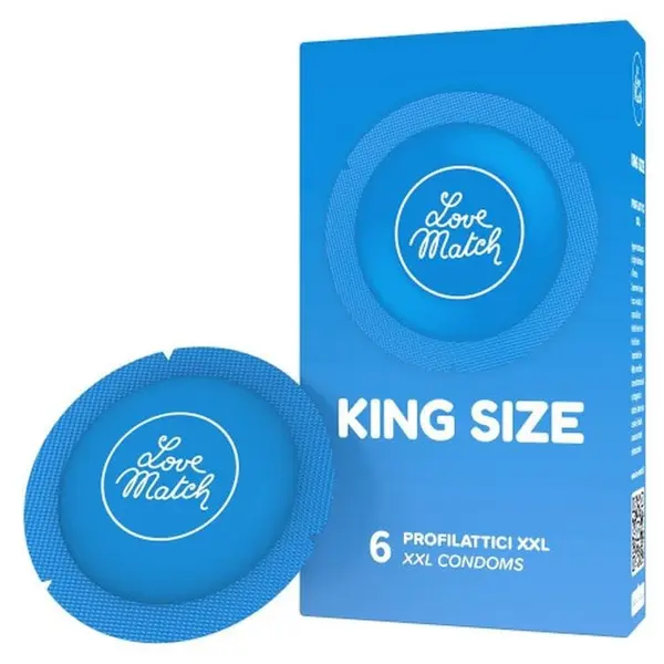 Prezervative Love Match - King Size XXL, extralarge, lubrifiate, 6 buc