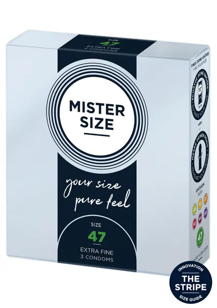 Prezervative MISTER SIZE, ultra subtiri, marime 47 mm, 1 cutie x 3 buc