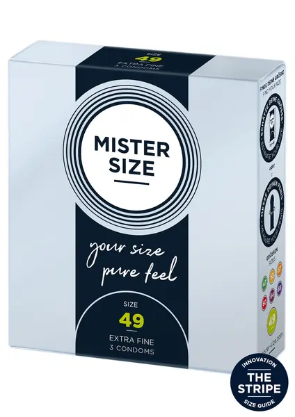 Prezervative MISTER SIZE, ultra subtiri, marime 49 mm, 1 cutie x 3 buc