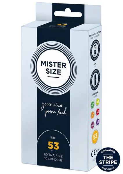 Prezervative MISTER SIZE, ultra subtiri, marime 53 mm, 1 cutie x 10 buc