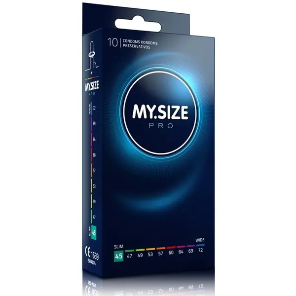 Prezervative MY.SIZE PRO – Condoms 45 mm, ultra-subțiri, pentru confort personalizat și sensibilitate maximă, 10 bucăți