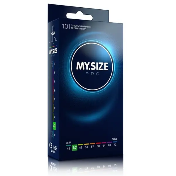 Prezervative MY.SIZE PRO – Condoms 47 mm, ultra-subțiri, pentru confort personalizat și sensibilitate maximă, 10 bucăți