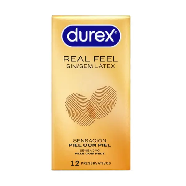 Prezervative subtiri Durex RealFeel, fara latex, senzatie naturala, 56 mm, 1 cutie x 12 buc