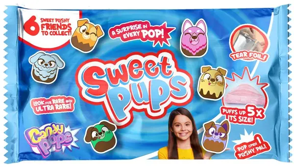 Prieten surpriză de pluș Candypops - Sweet Pups, sortiment