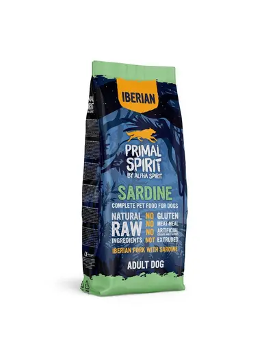 PRIMAL SPIRIT Iberian Adult Sardine 12kg hrană câini, cu sardine