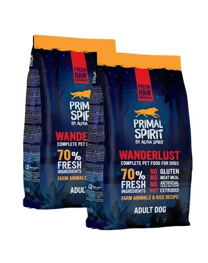 PRIMAL SPIRIT Wanderlust pui și orez 2x1 kg hrană câine