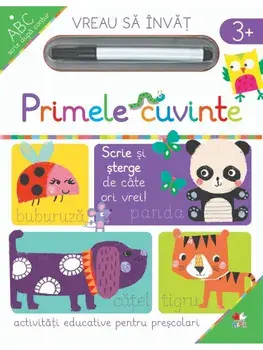 Primele cuvinte. Scrie si sterge de cate ori vrei. Activitati educative pentru prescolari/***