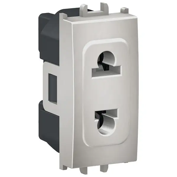 Priza 1 modul standard Euroamerican Schneider Easy Styl LMR5510004, argintiu