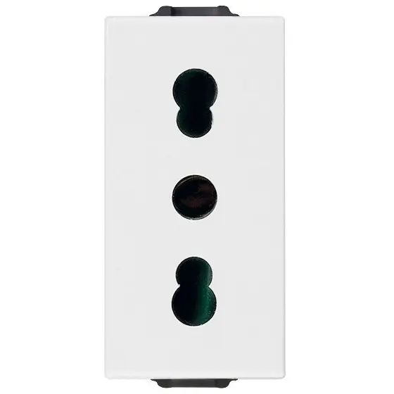 Priza 1 modul standard italian Vimar Neve Up 09203, 2P+E 16A P17/11 alb