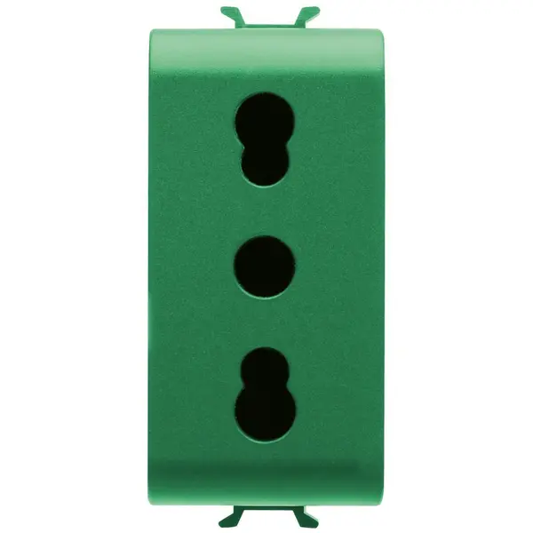 Priza 1M 16A pentru linii dedicate standard italian Gewiss Chorus GW10223, verde