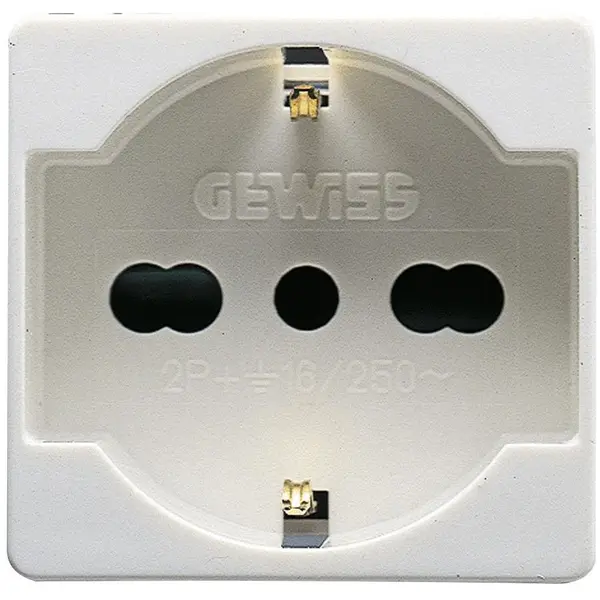 PRIZA 2 module 16A 2P+E Gewiss System GW20246, alb