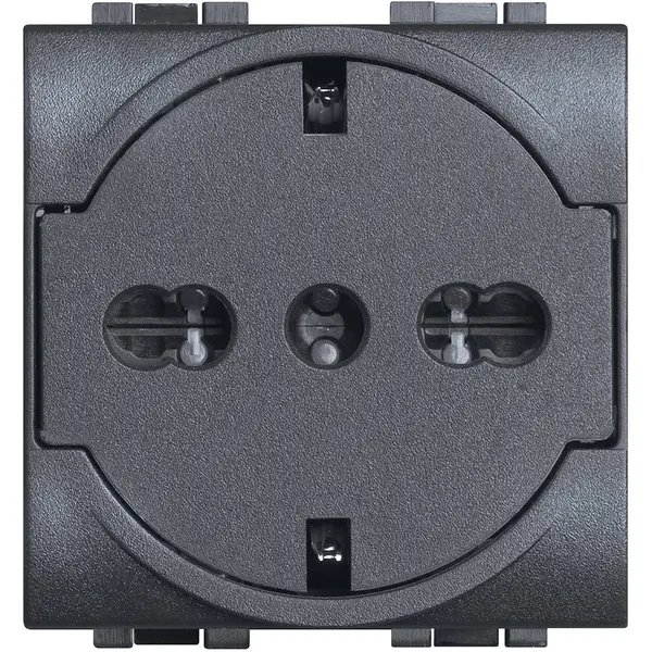 Priza 2 module 16A standard german/italian Bticino Living Light L4140/16F, antracit