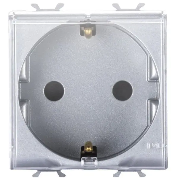 Priza 2 module cu capac transparent 16A Gewiss Chorus GW14242, titan