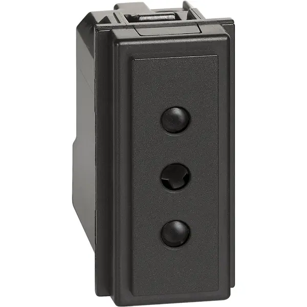Priza 2 P+T 10A Bticino Living Now KG4113, negru