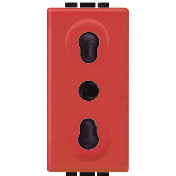 Priza 2P+T 10/16A 1 modul Bticino Living Light L4180R, rosie