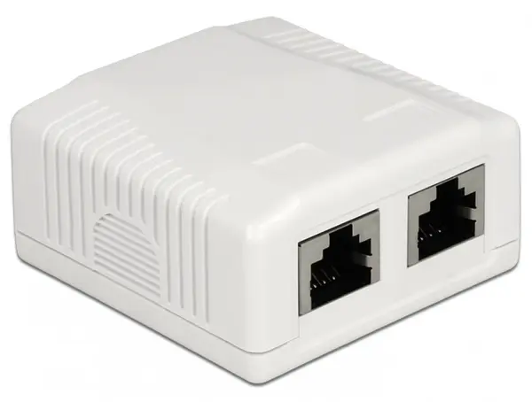 Priza aplicata 2 porturi cat 6A STP LSA, Delock 86197