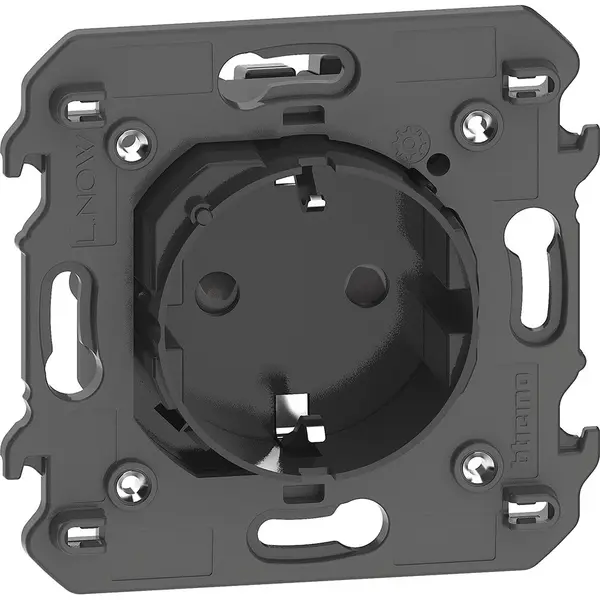 Priza conectata standard german 16A 2 module Bticino Living Now KG4141AC, negru
