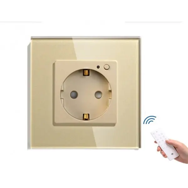 Priza cu senzor telecomanda crem