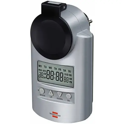 Priza cu timer Brennenstuhl 1507490, 20 de programari/zi, protectie IP44