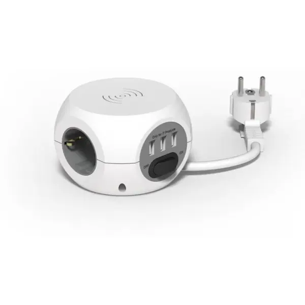 Priza cub wireless+3P+3USB 3m, 3x1.5 mm2 Strohm SM-MCUB-027W-3M