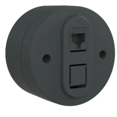 Priza Date (CAT6) PT xOne Ovivo OV00952, 10A, 250V, IP54, antracit
