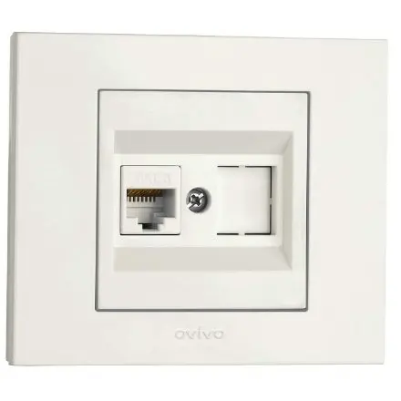 Priza Date (CAT6) ST Grano Ovivo OV00035, 16A, 250V, IP20, Nat alb