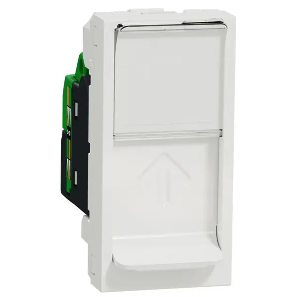 Priza date RJ45 Cat. 6 F/Utp,1 modul Schneider Noua Unica NU341618, alb