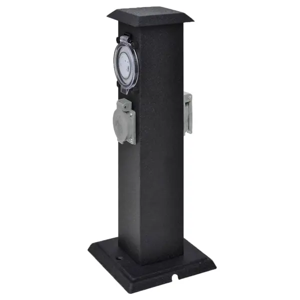 Priza de alimentare cu temporizator, pentru gradina, negru