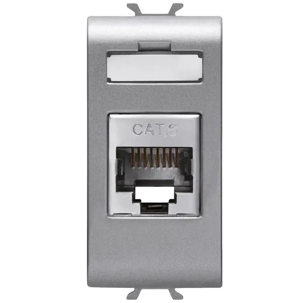 Priza de date RJ45 1 modul CAT.6 FTP Gewiss Chorus GW14424, titan