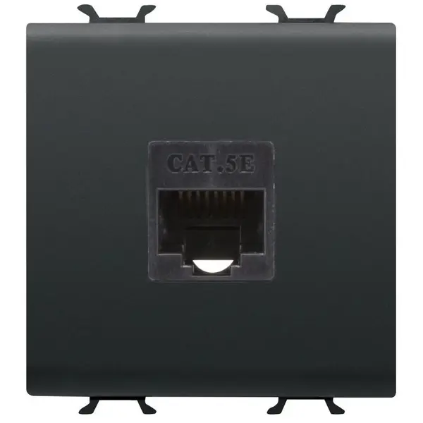 Priza de date UTP RJ45 CAT.5E, 2 module Gewiss Chorus GW12434, negru satin