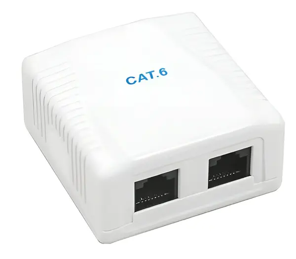 Priza de retea UTP CAT6 aplicata, 2 porturi, ABS, Safer SAF-DUALPORT-6