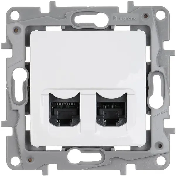 Priza dubla date Utp Cat.6 Rj45 Alb Legrand Niloe 764574